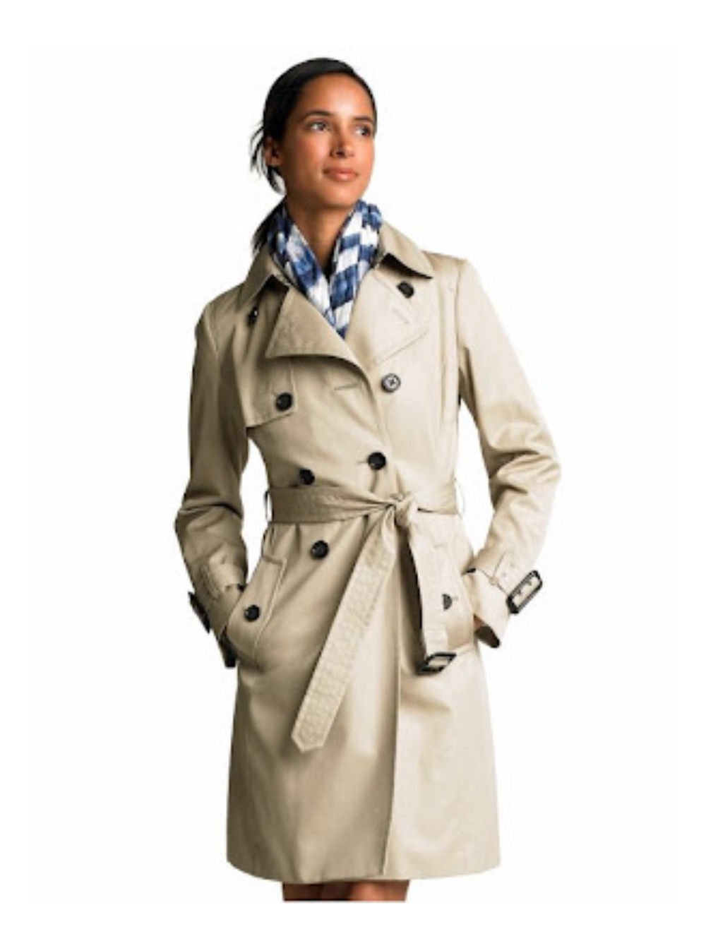 Banana Republic Light Beige Double-Breasted Trench Coat